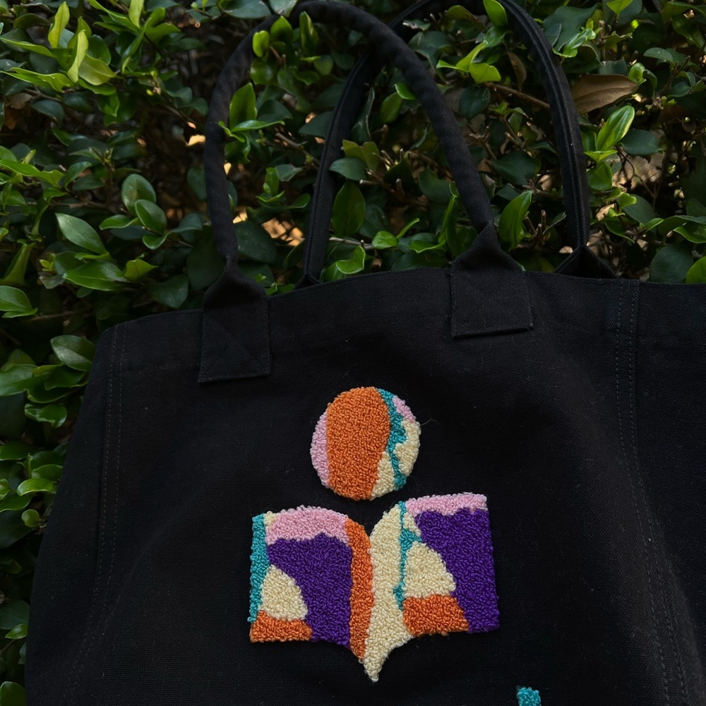Isabel Marant Black Tote with Multicolor Logo - Picture 3 of 14